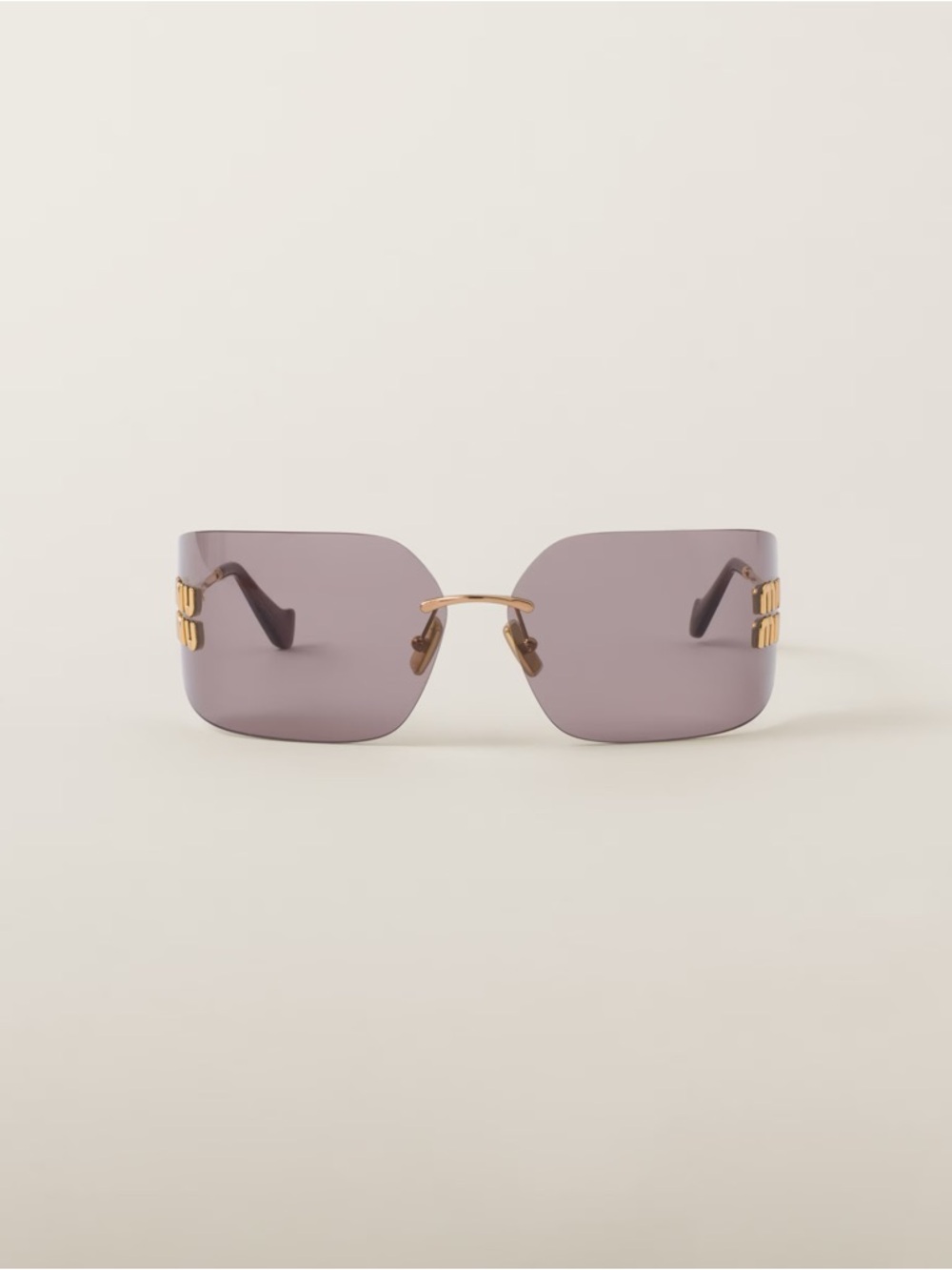 Miu Miu Purple Lens Sunglasses with Gold Accents
